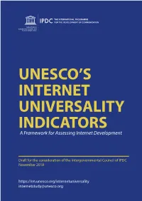 Unesco's Internet Universality Indicators