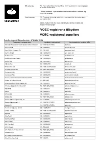 VOEC-Registrerte Tilbydere VOEC-Registered Suppliers