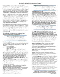 A Guide to Reading and Interpreting Poetry