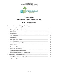 Appendix B: Wilsonville Visitor Profile Survey