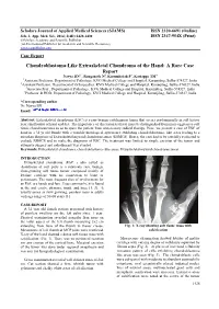 Chondroblastoma-Like Extraskeletal Chondroma of The