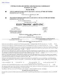 ELECTRONIC ARTS INC. (Exact Name of Registrant As Specified in Its Charter)