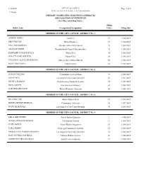 Filing Ballot Name PRIMARY NOMINATING ELECTION