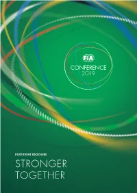 Stronger Together Table of Contents Fia Conference 2019 P