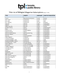 Title List of Rbdigital Magazine Subscriptions (May27, 2020)