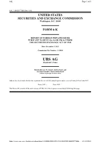UBS AG (Registrant’S Name)