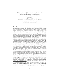Elliptic and Modular Curves Over Finite Fields and Related Computational