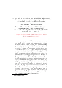 Integration of Social Cues and Individual Experiences During Instrumental Avoidance Learning