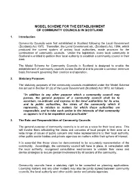 Model Scheme for the Establishment of Community Councils in Scotland