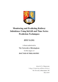 Monitoring and Predicting Railway Subsidence Using Insar and Time Series Prediction Techniques
