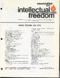Newsletter on Intellectual ,.U Freedom1 Co-Editors: Judith F