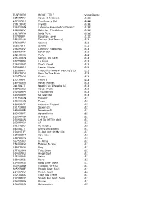 TUNECODE WORK TITLE Value Range 285057LV