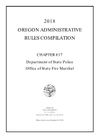 2018 Oregon Administrative Rules Compilation