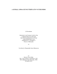 A GENERAL APPROACH for VITRIFICATION of FISH SPERM a Dissertation Submitted to the Graduate Faculty of the Louisiana State Unive