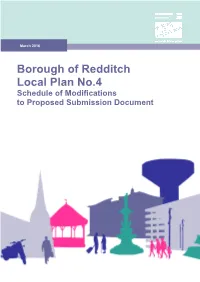 Borough of Redditch Local Plan No.4 Schedule of Modifications to Proposed Submission Document
