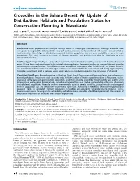 Crocodiles in the Sahara Desert: an Update of Distribution, Habitats and Population Status for Conservation Planning in Mauritania