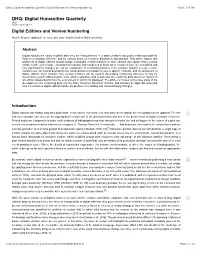 Digital Humanities Quarterly: Digital Editions and Version Numbering 4/2/21, 1:41 PM