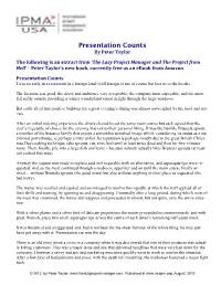 Presentation Counts