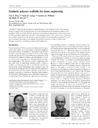 Synthetic Polymer Scaffolds for Tissue Engineering