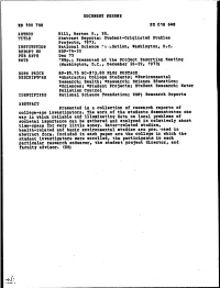 Abstract Reports: Student-Originated Studies Projects, 1973. INSTITUTION National Science R0,4Dation, Washington, D.C