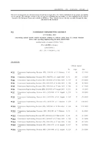 B COMMISSION IMPLEMENTING DECISION of 9