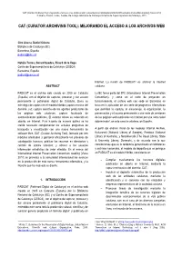 Cat (Curator Archiving Tool): Mejorando El