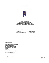 Confidential Public Summary Recertification Audit On