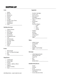 General Shopping List
