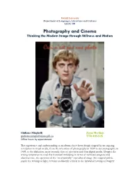 Photography and Cinema Thinking the Modern Image Through Stillness and Motion