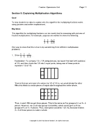 Section 5: Explaining Multiplication Algorithms