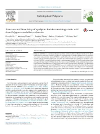 Structure and Bioactivity of a Polysaccharide Containing Uronic Acid