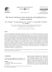 The Barrier Discharge: Basic Properties and Applications to Surface Treatment
