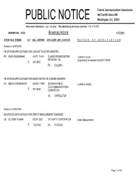 Broadcast Actions 4/7/2009
