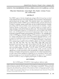 GENETIC POLYMORPHISM of BOLA-DRB3.2 LOCUS in SAHIWAL CATTLE Dibyendu Chakraborty1, Avtar Singh2, M.S. Tantia3, Archana Verma4, A
