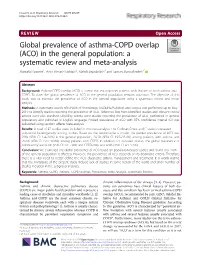 Global Prevalence of Asthma-COPD Overlap (ACO) in the General Population: a Systematic Review and Meta-Analysis