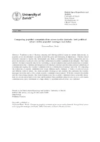 How Political Actors Utilize Populist Messages and Styles