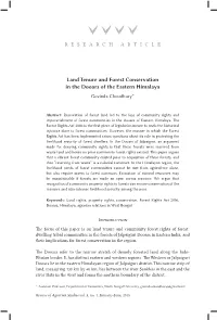 Land Tenure and Forest Conservation in the Dooars of the Eastern Himalaya Govinda Choudhury*
