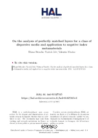On the Analysis of Perfectly Matched Layers for a Class of Dispersive