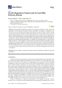 On the Regulatory Framework for Last-Mile Delivery Robots