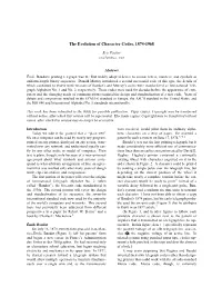The Evolution of Character Codes, 1874-1968