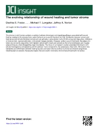 The Evolving Relationship of Wound Healing and Tumor Stroma