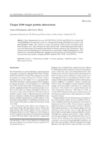 Unique S100 Target Protein Interactions