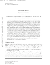 Arxiv:0908.1787V1 [Quant-Ph] 13 Aug 2009 Ematical Underpinning
