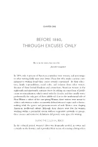 Before 1880, Through Excuses Only