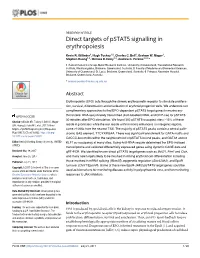 Direct Targets of Pstat5 Signalling in Erythropoiesis