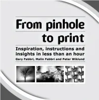 From Pinhole to Print - Inspiration, Instructions and Insights in Less Than an Hour © 2009  How a Pinhole Camera Works