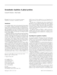 Groundwater Depletion: a Global Problem