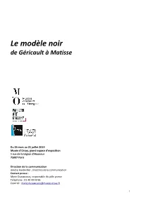 Le Modèle Noir De Géricault À Matisse