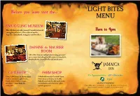 LIGHT BITES Menu SUMMER 2019 320X192.Qxp Layout 1 29/05/2019 08:32 Page 1