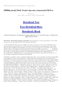Mark Twain's Speeches (Annotated) Online